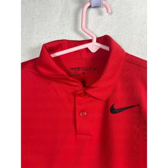 Nike Golf Mens Dri-Fit Red Polo Shirt Medium - Picture 3 of 7